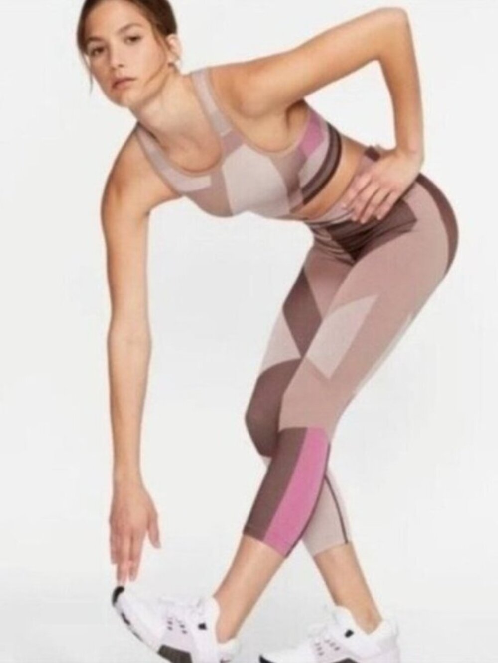 Women's Sculpt Lux Training Leggings Seamless Tight Colorblock Neutral Workout